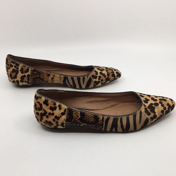 Corso Como Animal Print Pony Hair Hair on Hide Pointy Ballet Flats Size 7M - Picture 5 of 16